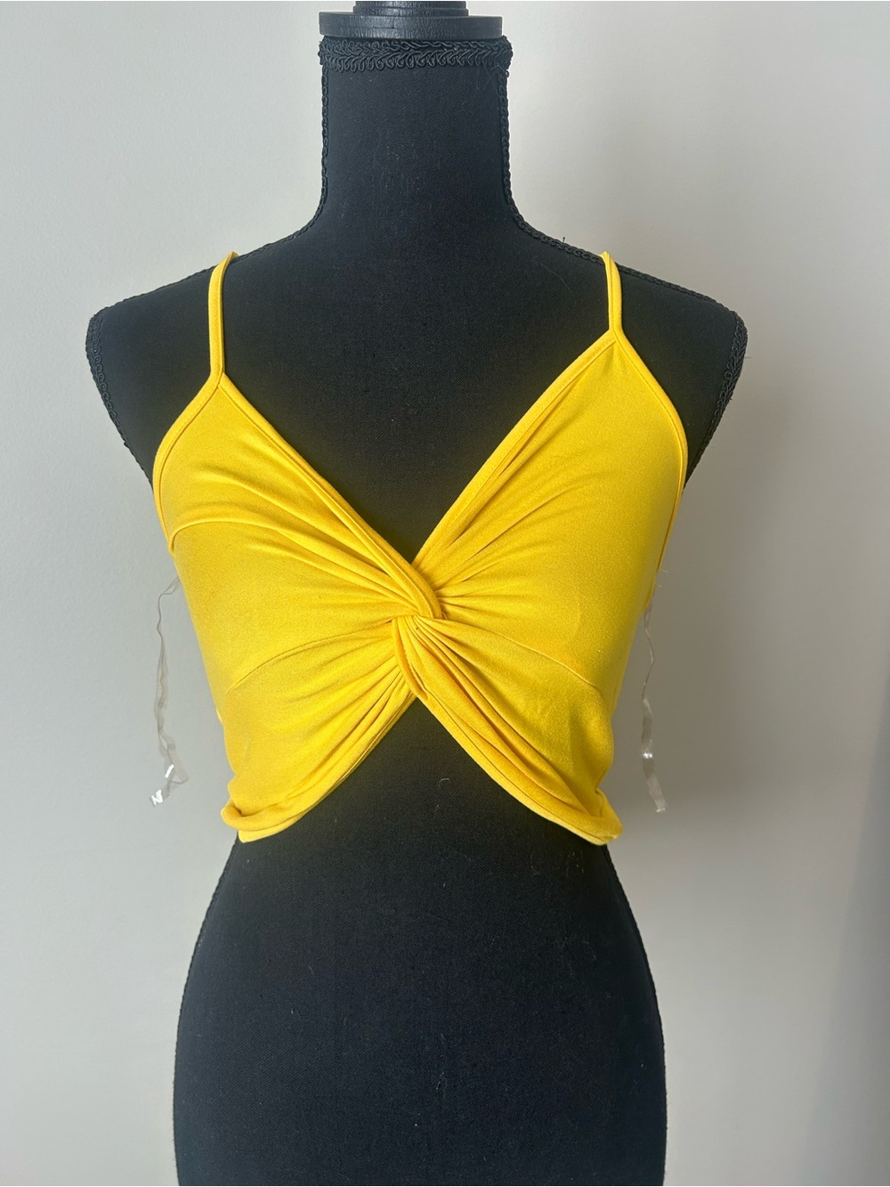 Fashion Nova Yellow Twist Front Crop Top Size S